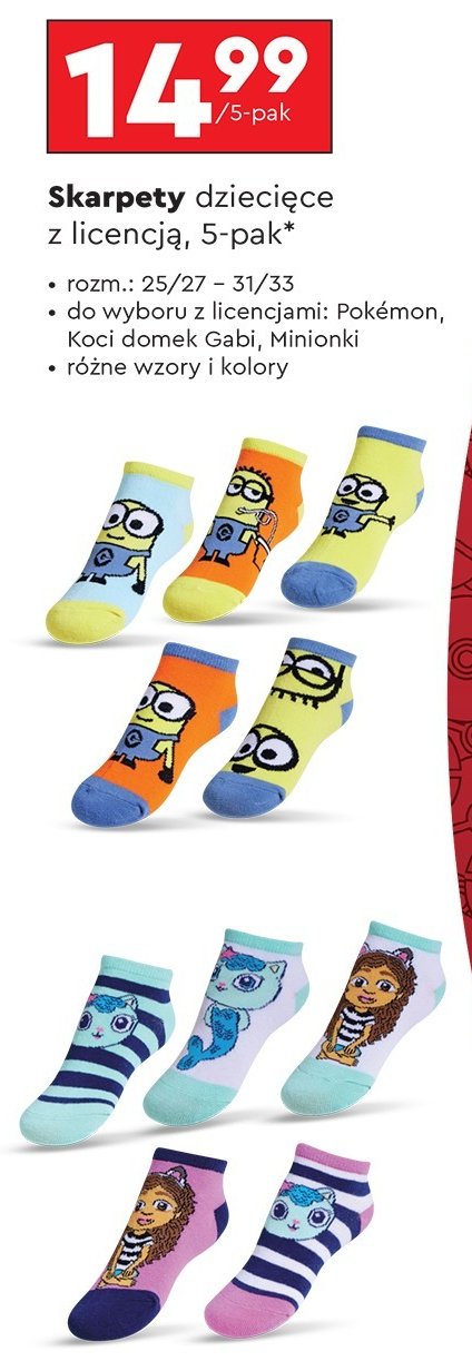 Skarpetki dziecięce minionki promocja w Biedronka