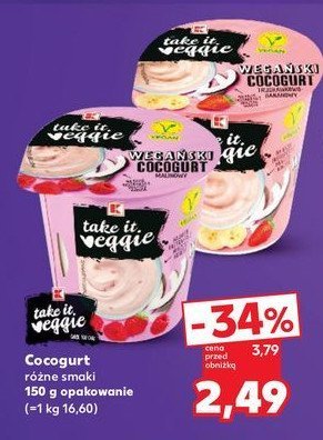 Cocogurt malinowy K-classic takie it veggie promocja w Kaufland