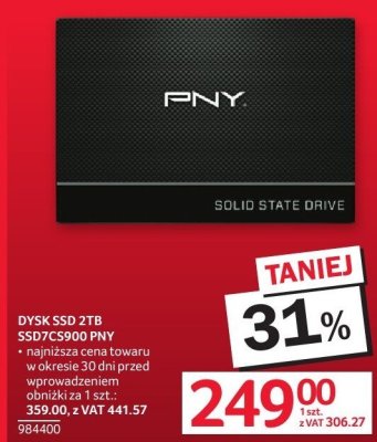 Dysk SSD PNY 2TB SSD7CS900 promocja w Selgros