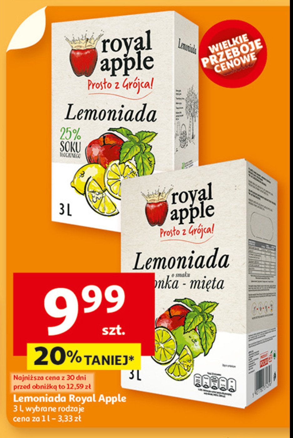 Lemoniada limonka-mięta Royal apple promocja w Auchan