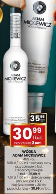 Wódka Adam Mickiewicz Premium 40% vol. 1 l promocja w Twój Market