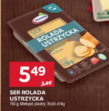 Ser rolada ustrzycka - plastry Mlekpol promocja