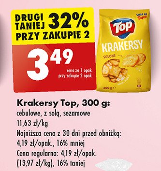 Krakersy sezamowe Top (biedronka) promocja