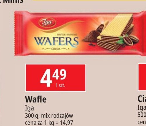 Wafelki kakaowe Iga promocja