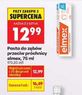 Pasta do zębów przeciw próchnicy elmex, 75 ml promocja w Biedronka
