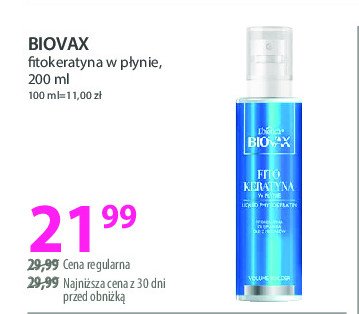 Fitokeratyna w płynie Biovax promocja