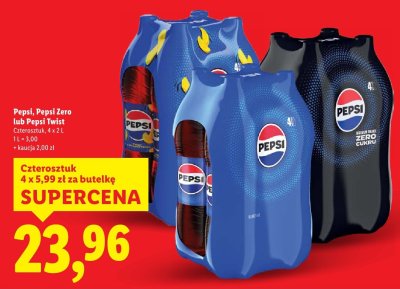 Napój gazowany Pepsi Zero 4x2 l promocja w Lidl