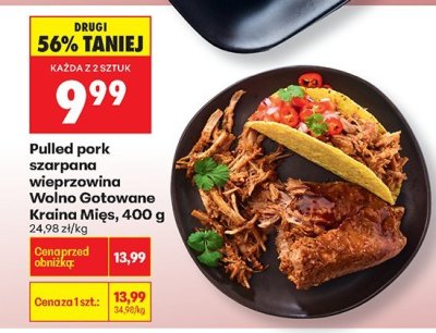 Pulled pork szarpana wieprzowina Wolno Gotowane Kraina Mięs promocja w Biedronka