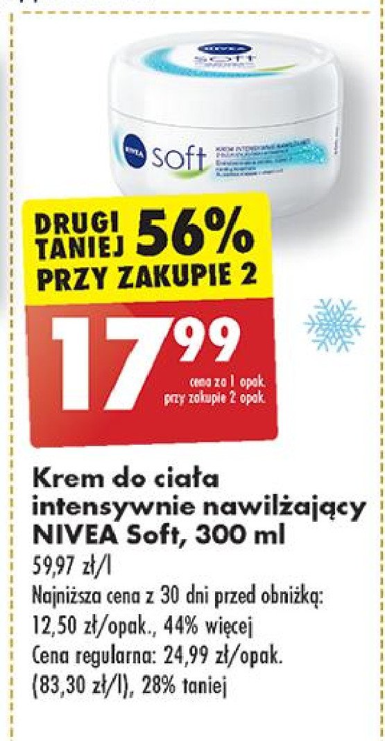 Krem do twarzy i ciała intensywnie nawilżający Nivea soft promocja w Biedronka