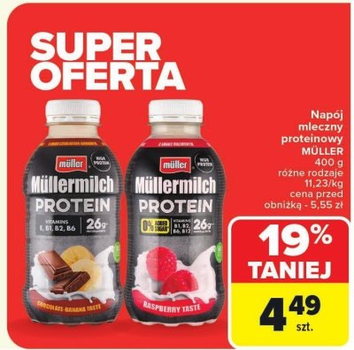 Napój mleczny proteinowy MÜLLER 400g promocja w Carrefour