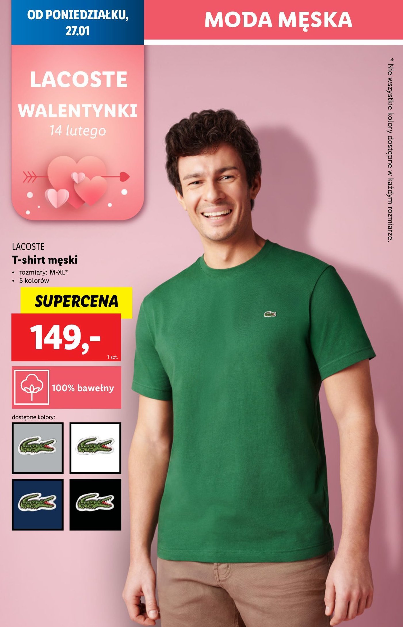 T-shirt męski m-xl Lacoste promocja