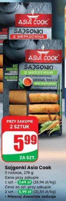 Sajgonki Asia Cook 3 rodzaje promocja w Dino