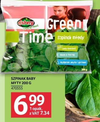 Szpinak baby Myty Eisberg Green Time 200 g promocja w Selgros