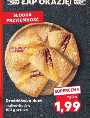 Drożdżówka duet malina-budyń  promocja w Kaufland