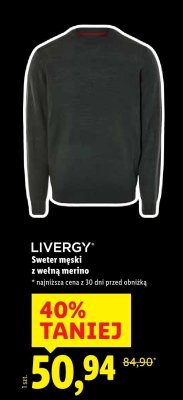 Sweter męski z wełną merino  promocja w Lidl
