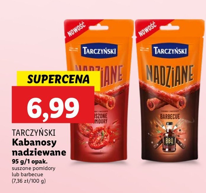 Kabanosy suszone pomidory Tarczyński nadziane promocja w Lidl