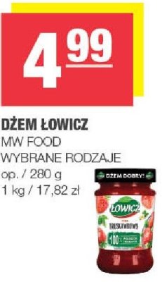 Dżem łowicz wybrane rodzaje MW FOOD promocja w SPAR