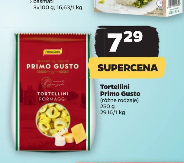 Makaron tortellini z serem Primo gusto promocja