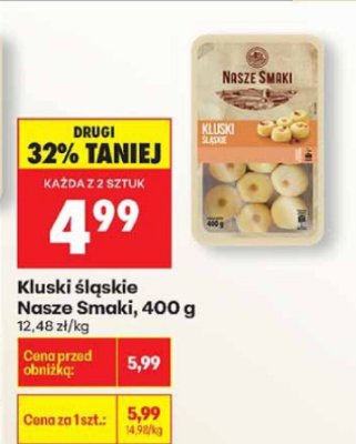 Kluski śląskie Nasze Smaki 400g promocja w Biedronka