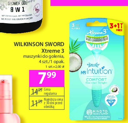 Maszynka do golenia coconut delight Wilkinson my intuition comfort promocja