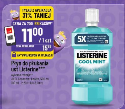 Płyn do płukania ust Listerine Cool Mint 500 ml promocja w POLOmarket