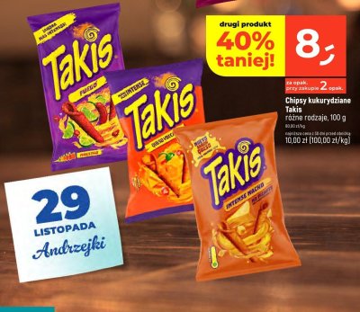 Chipsy kukurydziane Takis różne rodzaje, 100 g promocja w Dealz