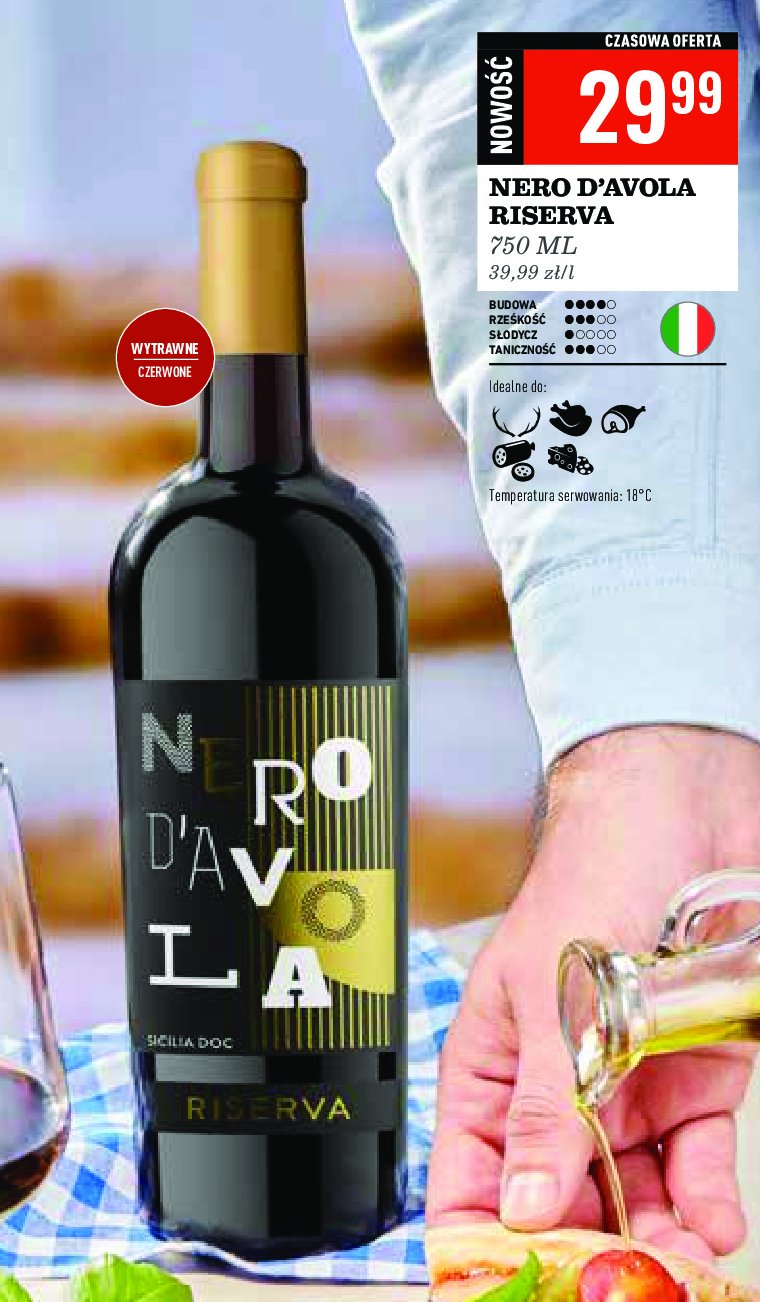 Wino Nero d'avola riserva promocja