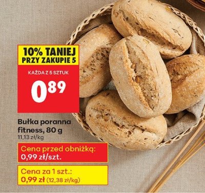 Bułka poranna fitness, 80 g promocja w Biedronka