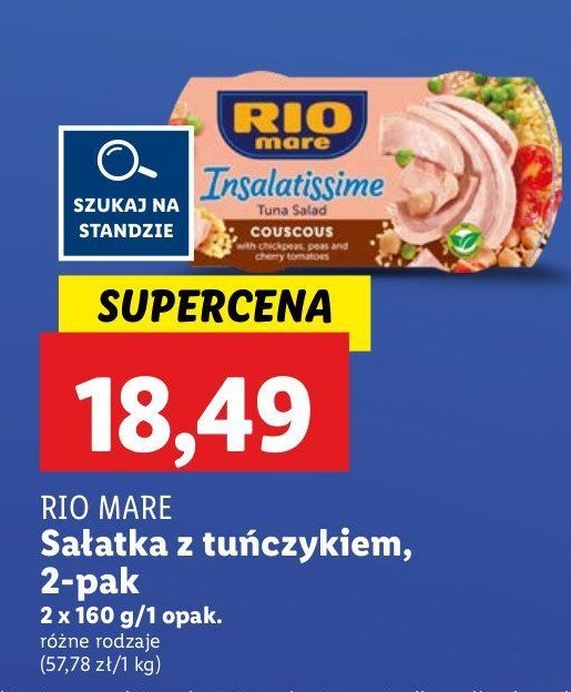 Sałatka z tuńczyka z kuskusem i warzywami Rio mare insalatissime promocja