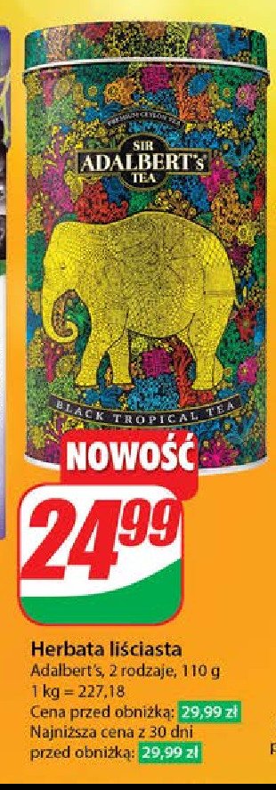 Herebata black tropical z kawa艂kami owoc贸w Adalbert's tea promocja