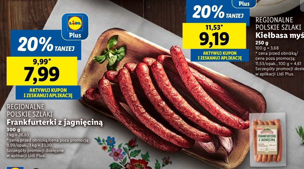Frankfurterki z jagnięciną REGIONALNE SZLAKI promocja w Netto