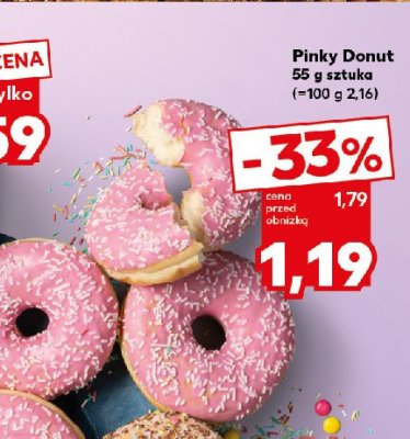 Donut w polewie truskawkowej promocja