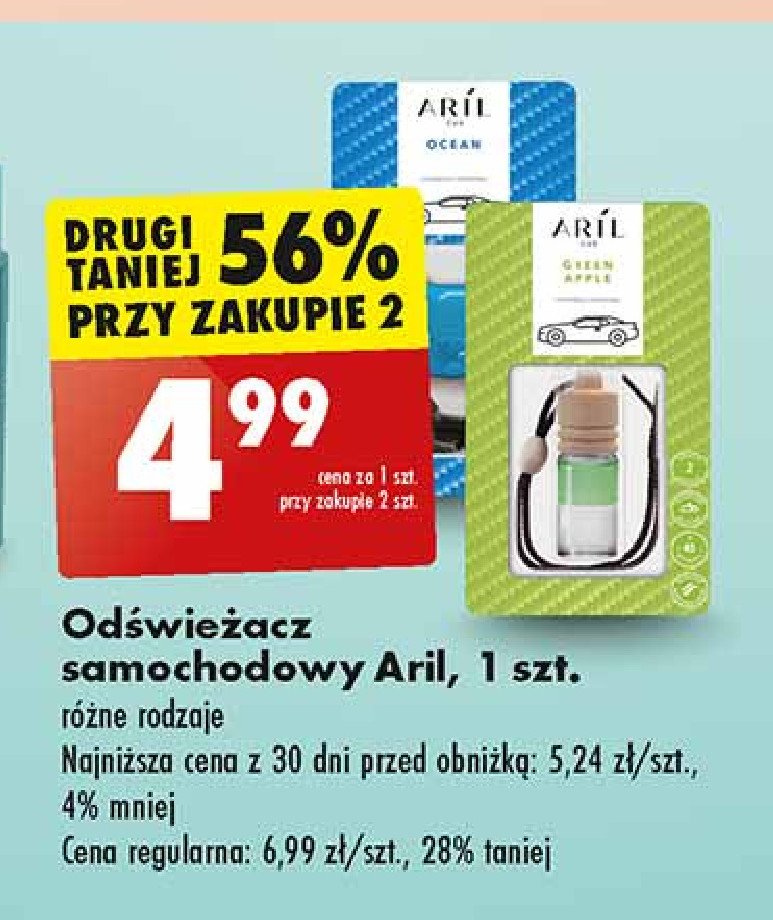 Odświeżacz samochodowy green apple Aril car promocja w Biedronka