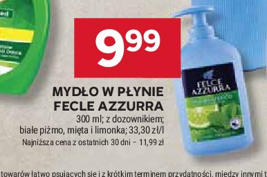 Mydło w płynie idratante Felce azzurra promocja