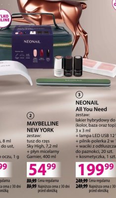 Zestaw NEONAIL All You Need lakier hybrydowy do paznokci + lampa LED USB + pilnik-polerka + waciki + kosmetyczka promocja w Hebe