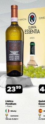 Wino L'Altro Pendium Fiano białe wytrawne promocja w Netto