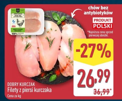 Filety z piersi kurczaka DOBRY KURCZAK promocja w Aldi