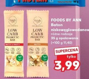 Baton niskow臋glowodanowy z orzechami i owocami Foods by ann promocja