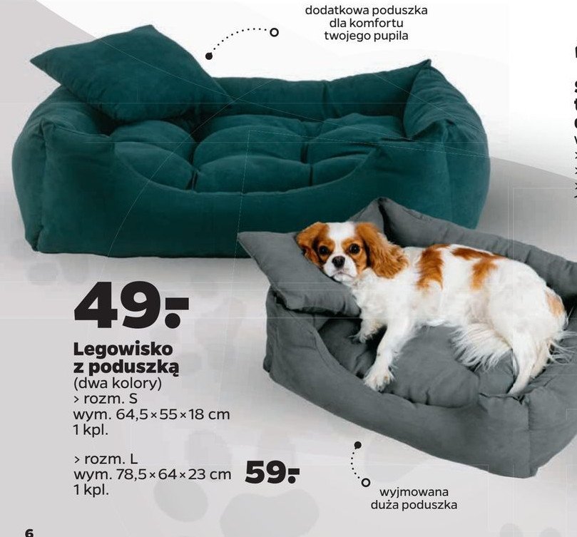 Legowisko z poduszk膮 rozm. s 64.5 x 55 x 18 cm promocja