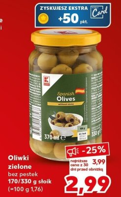 Oliwki zielone bez pestek  promocja w Kaufland