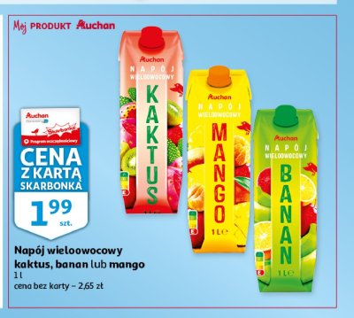 Napój mango Auchan różnorodne (logo czerwone) promocja