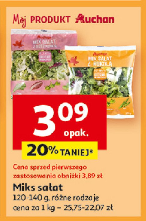 Mix sałat z rukolą Auchan promocja