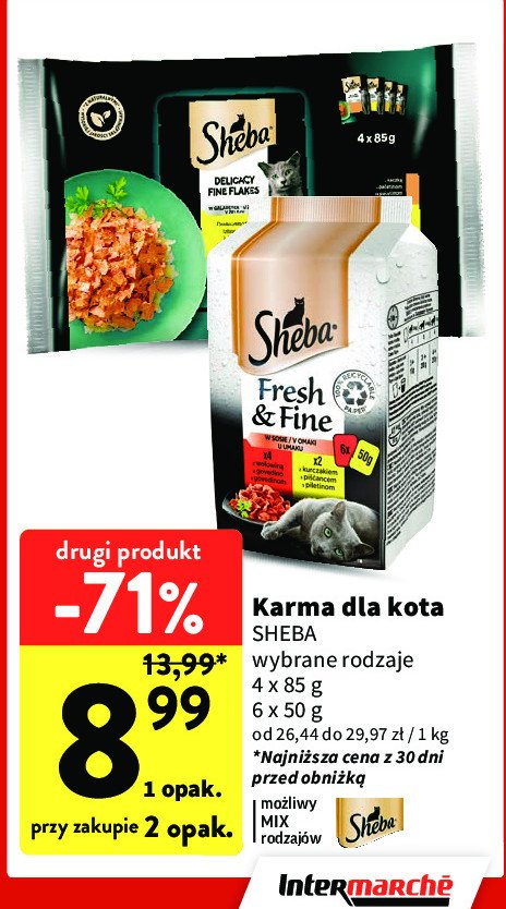 Karma dla kota kolekcja smaków drobiowych Sheba fine flakes promocja