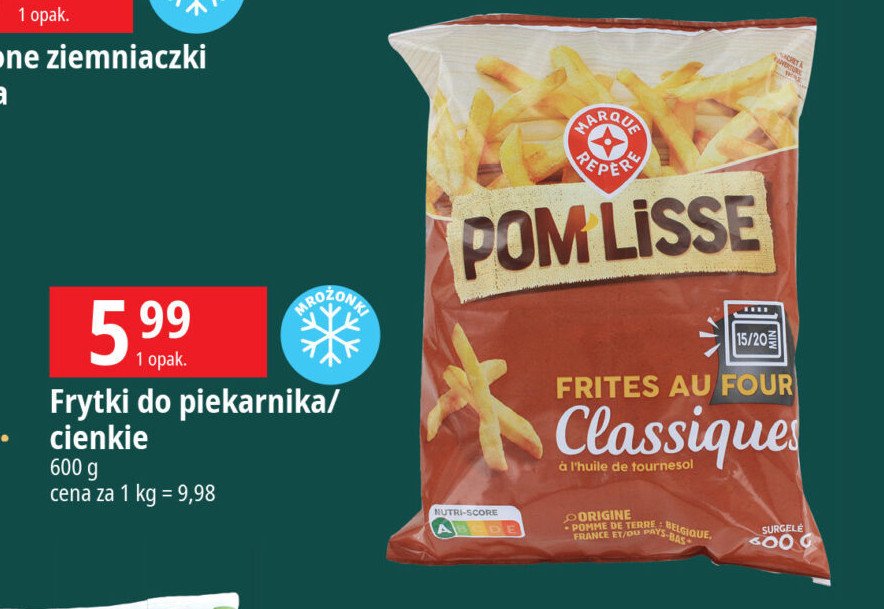 Frytki do pieczenia w piekarniku Wiodąca marka pom lisse promocja