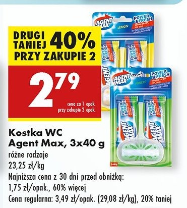 Kostka + wkłady cytrynowe Agent max promocja w Biedronka