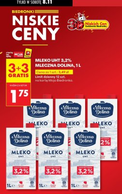 Mleko UHT 3,2%  promocja w Biedronka