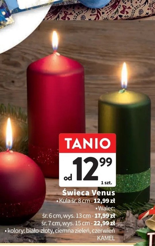 艢wieca venus kula 8 cm promocja