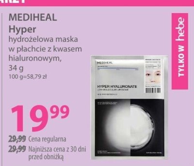Maska Hyper Hydro w płachcie z kwasem hialuronowym promocja w Hebe