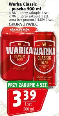 Wódka Warka Classic 500 ml GRUPA ŻYWIEC promocja w Prim Market