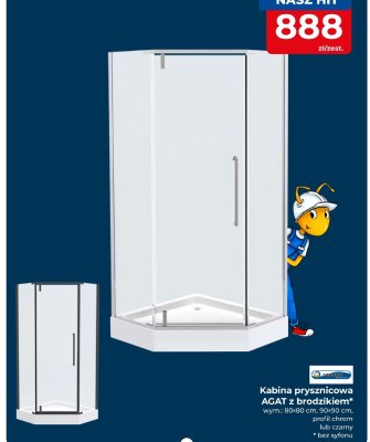 Kabina prysznicowa AGAT z brodzikiem promocja w PSB Mrówka